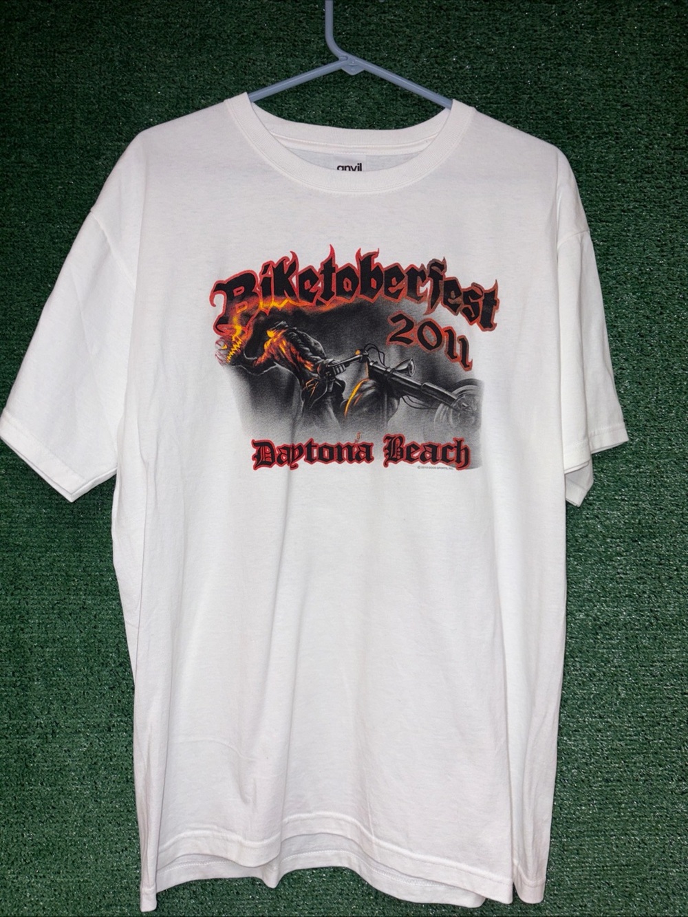 Vintage Y2K Biketober Fest Daytona Beach 2011  T-Shirt L Halloween Biker